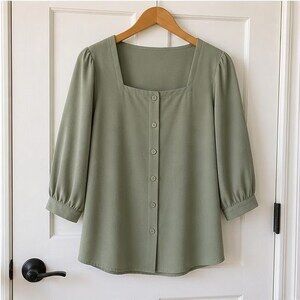 Navy Peplum Top